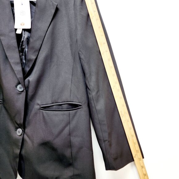 Merokeety Black Tailored Blazer Jacket Womens Size S 2 Button Closure - Picture 5 of 13
